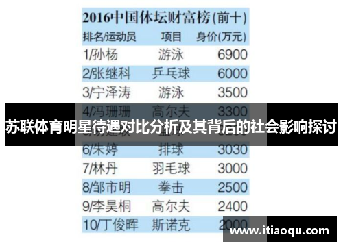 苏联体育明星待遇对比分析及其背后的社会影响探讨